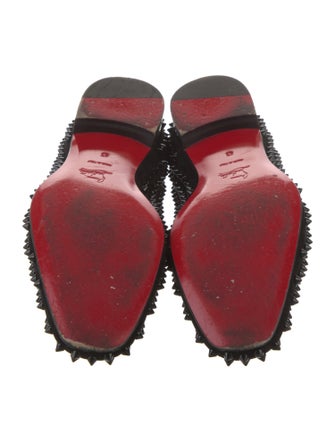 Christian Louboutin Spike Accents Suede Loafers