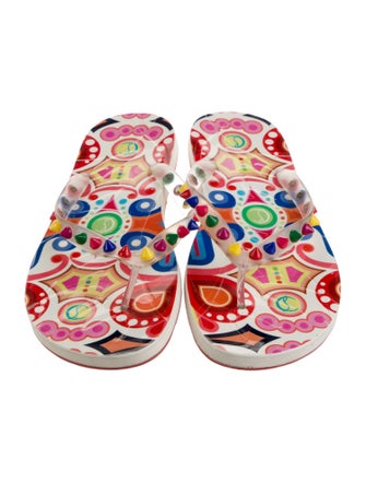 Christian Louboutin Spike Accents PVC Flip Flops