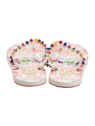 Christian Louboutin Spike Accents PVC Flip Flops