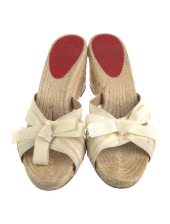 Christian Louboutin Jute Bow Accents Espadrilles