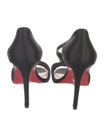 Christian Louboutin Satin Crystal Embellishments D'Orsay Pumps