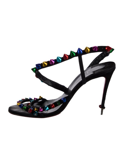 Christian Louboutin Spike Accents Suede Sandals