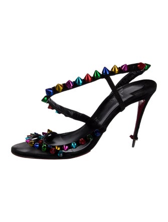 Christian Louboutin Spike Accents Suede Sandals