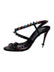 Christian Louboutin Spike Accents Suede Sandals