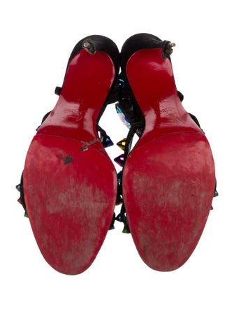 Christian Louboutin Spike Accents Suede Sandals