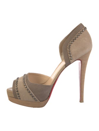 Christian Louboutin Suede Studded Accents Sandals