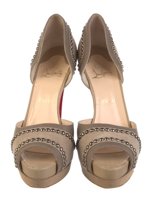 Christian Louboutin Suede Studded Accents Sandals