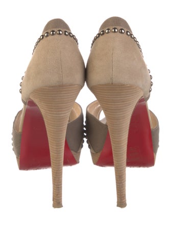 Christian Louboutin Suede Studded Accents Sandals