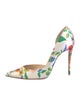 Christian Louboutin Satin Floral Print D'Orsay Pumps