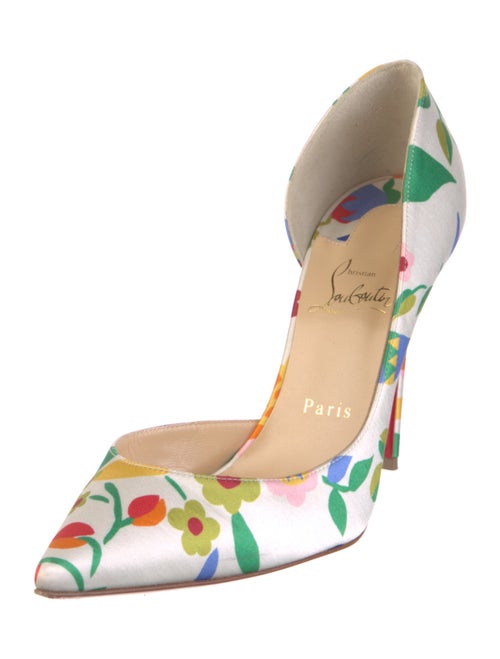 Christian Louboutin Satin Floral Print D'Orsay Pumps