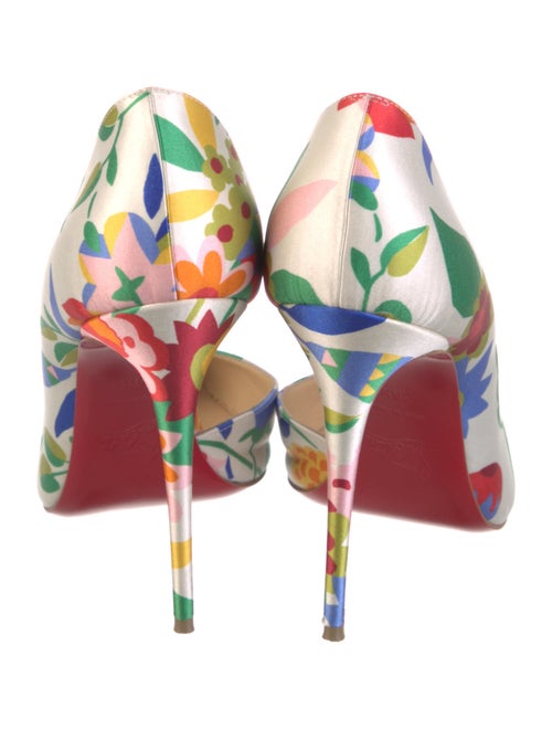 Christian Louboutin Satin Floral Print D'Orsay Pumps