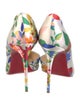 Christian Louboutin Satin Floral Print D'Orsay Pumps