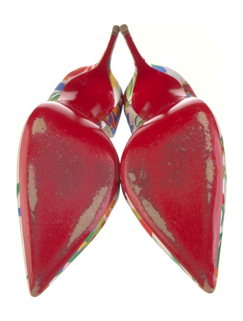 Christian Louboutin Satin Floral Print D'Orsay Pumps