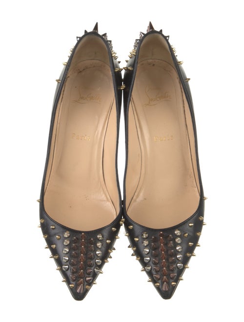 Christian Louboutin Spike Accents Leather Slingback Pumps