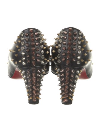 Christian Louboutin Spike Accents Leather Slingback Pumps