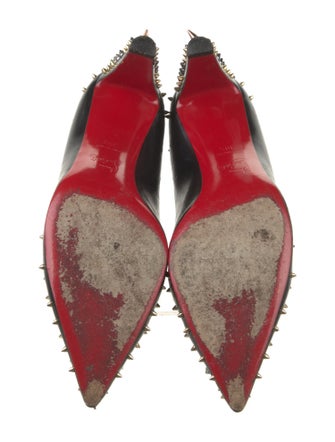 Christian Louboutin Spike Accents Leather Slingback Pumps