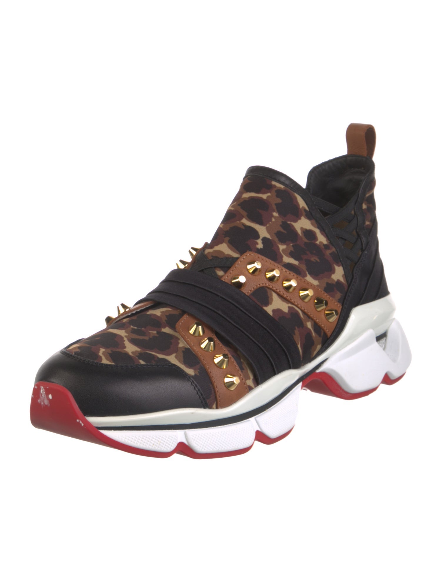 Christian Louboutin Spike Accents Nylon Sock Sneakers