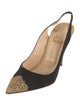 Christian Louboutin Suede Glitter Accents Slingback Pumps