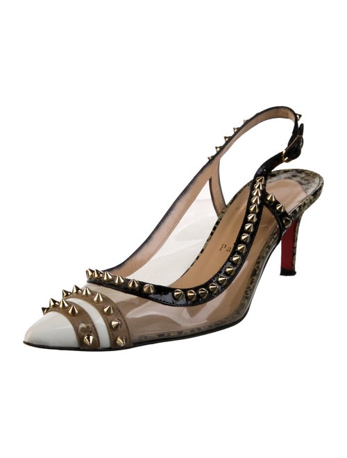 Christian Louboutin PVC Studded Accents Slingback Pumps
