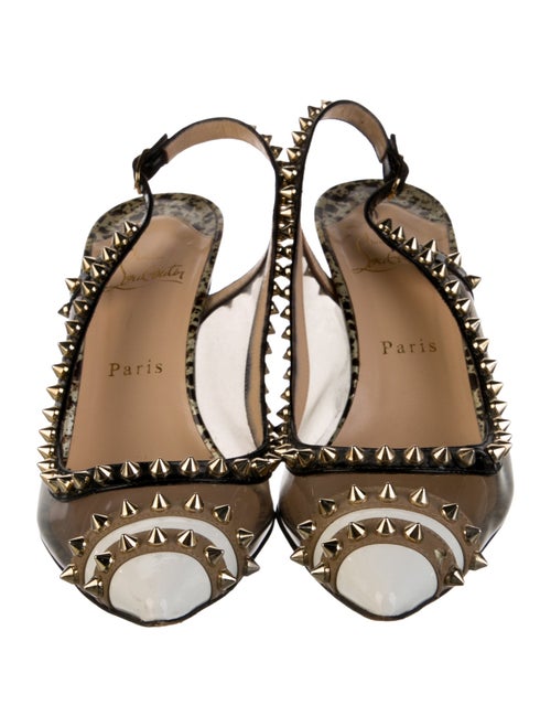 Christian Louboutin PVC Studded Accents Slingback Pumps