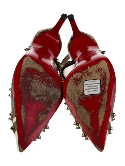 Christian Louboutin PVC Studded Accents Slingback Pumps