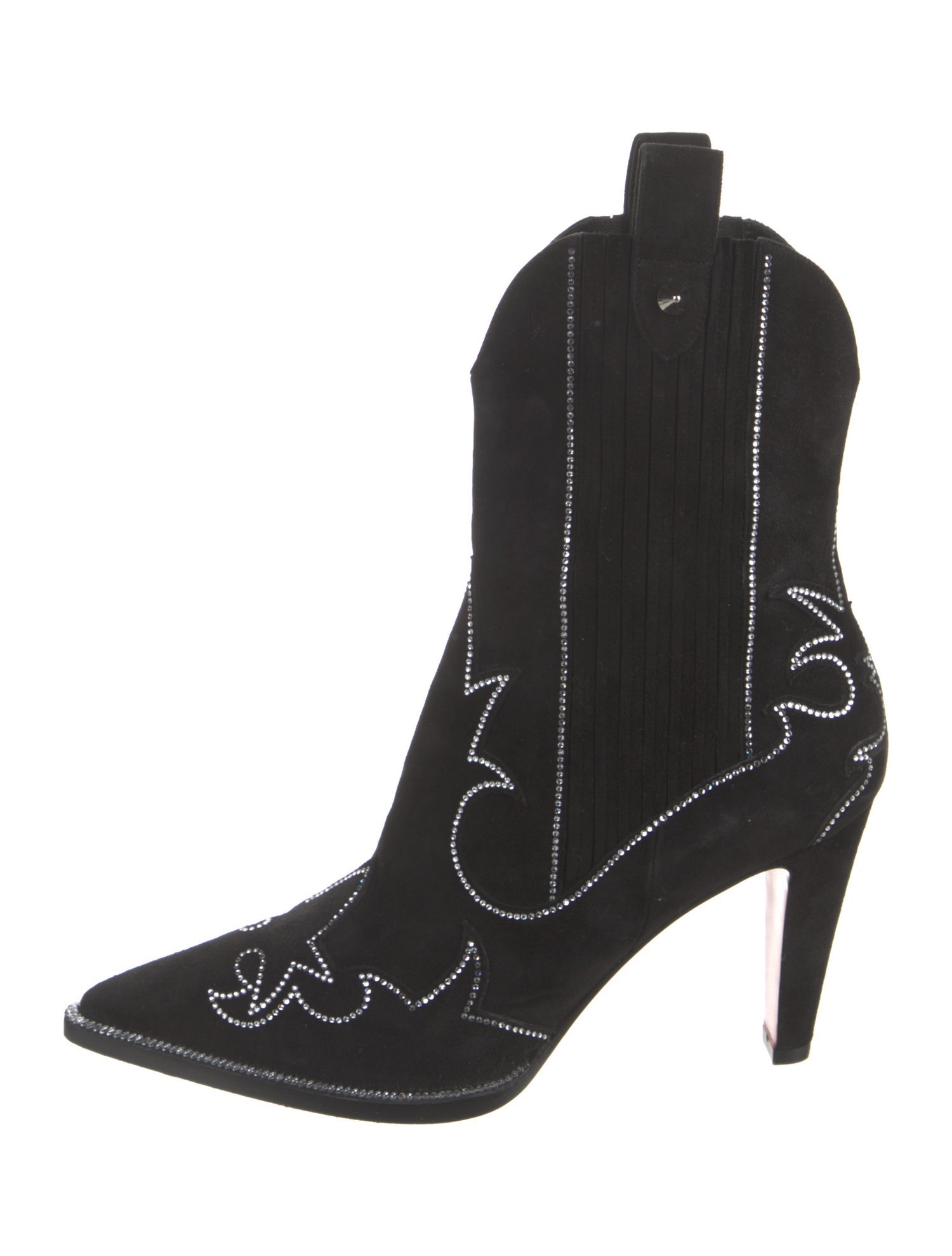 Christian Louboutin Spike Accents Suede Western Boots