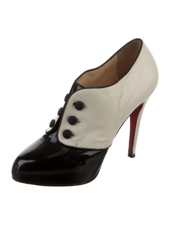 Christian Louboutin Leather Colorblock Pattern Pumps