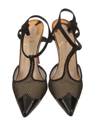 Christian Louboutin Mesh Mesh Accents T-Strap Pumps
