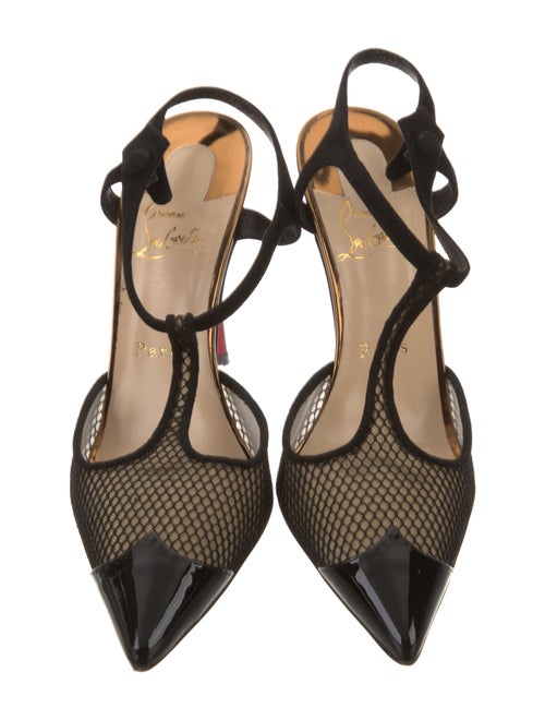 Christian Louboutin Mesh Mesh Accents T-Strap Pumps