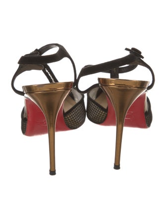 Christian Louboutin Mesh Mesh Accents T-Strap Pumps