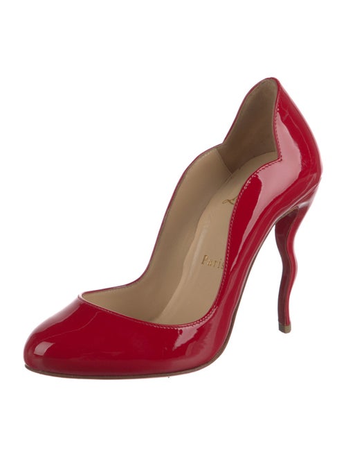 Christian Louboutin Patent Leather Scalloped Accent Pumps