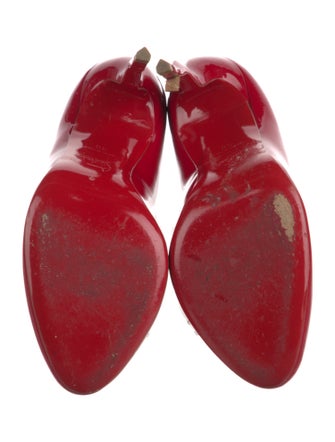 Christian Louboutin Patent Leather Scalloped Accent Pumps