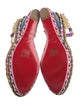 Christian Louboutin Spike Accents Patterned Slingback Pumps
