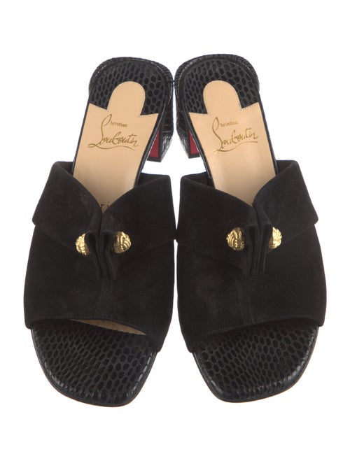Christian Louboutin Suede Patterned Slides