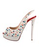 Christian Louboutin Spike Accents Leather Slingback Pumps