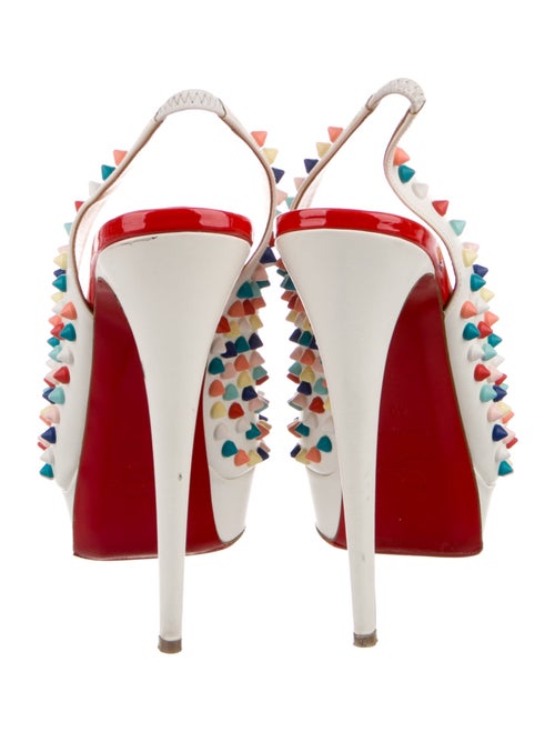 Christian Louboutin Spike Accents Leather Slingback Pumps