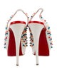 Christian Louboutin Spike Accents Leather Slingback Pumps