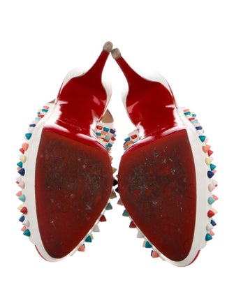 Christian Louboutin Spike Accents Leather Slingback Pumps