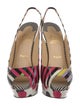 Christian Louboutin Patent Leather Striped Slingback Pumps