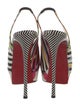 Christian Louboutin Patent Leather Striped Slingback Pumps