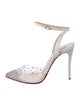 Christian Louboutin Leather Crystal Embellishments Slingback Pumps