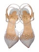 Christian Louboutin Leather Crystal Embellishments Slingback Pumps