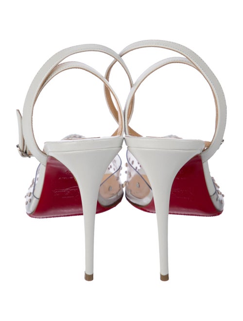 Christian Louboutin Leather Crystal Embellishments Slingback Pumps