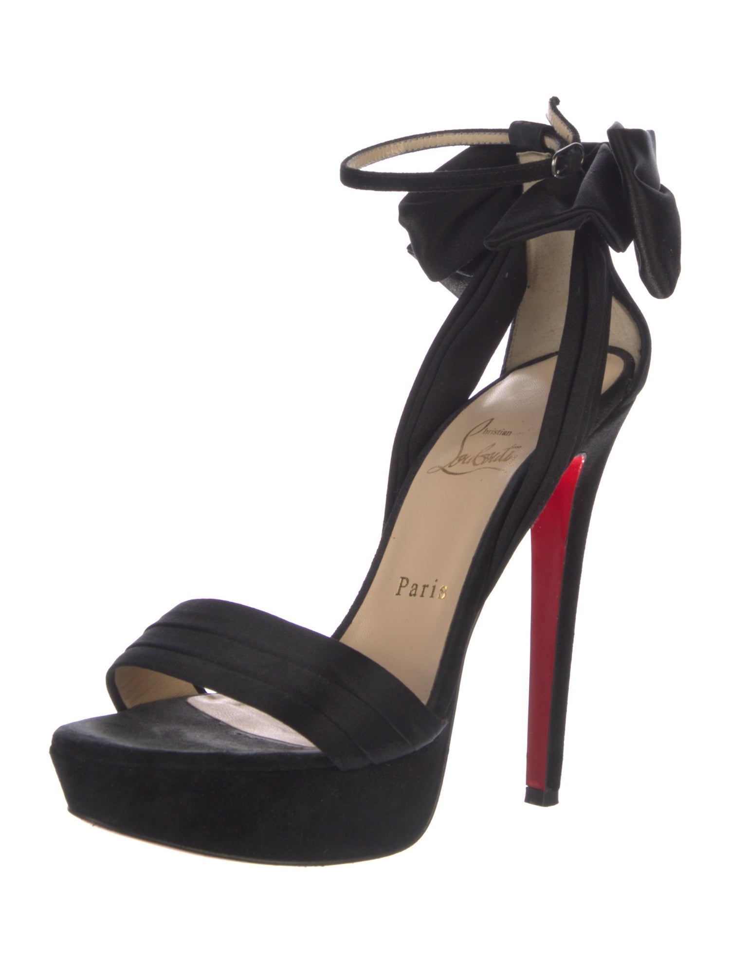 Christian Louboutin Suede Bow Accents Sandals