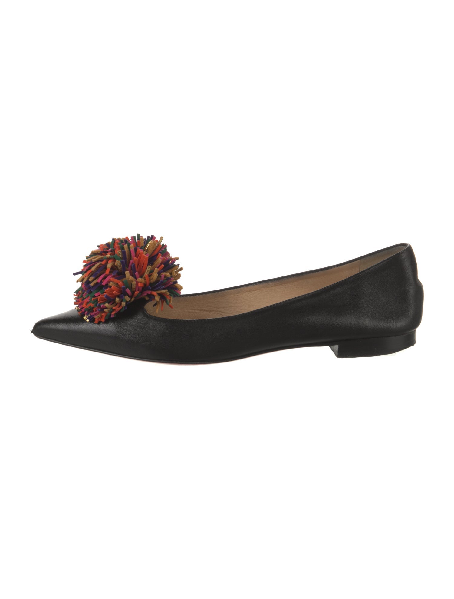 Christian Louboutin Leather Pom-Pom Embellishments Loafers