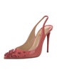 Christian Louboutin Spike Accents Patent Leather Slingback Pumps