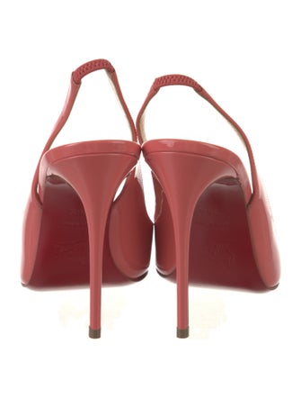 Christian Louboutin Spike Accents Patent Leather Slingback Pumps