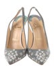 Christian Louboutin Spike Accents Glitter Slingback Pumps