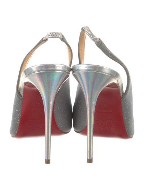 Christian Louboutin Spike Accents Glitter Slingback Pumps