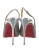 Christian Louboutin Spike Accents Glitter Slingback Pumps